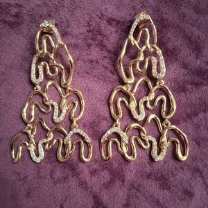 ALEXIS BITTAR • Solanales Gold Crystal Large Chandelier Earrings